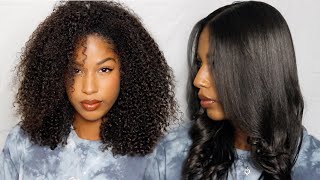 HOW I STRAIGHTEN MY HAIR EASY CURLY TO STRAIGHT [upl. by Mosi]