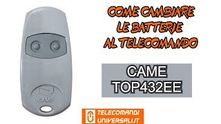 Come sostituire le batterie al telecomando  CAME TOP432EE [upl. by Friedrich851]