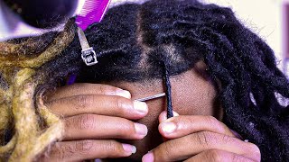 Retwisting Dreadlocks for Beginners  Crochet Hook Method  SELF RETWIST First Time EVER [upl. by Lunt]