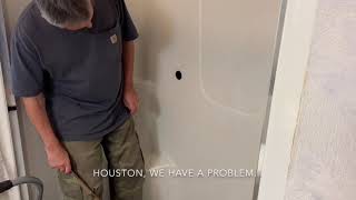 Grab bar install on fiberglass shower enclosure part 2 [upl. by Stearns838]