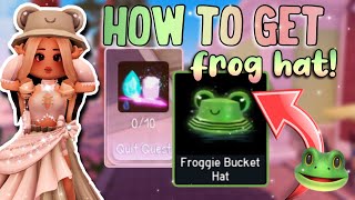 HOW TO GET THAT ADORABLE FROG HAT  Royale High Summer Quests [upl. by Lyrred]