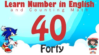 Learn Number Forty 40 in English amp Counting Math [upl. by Cristin134]