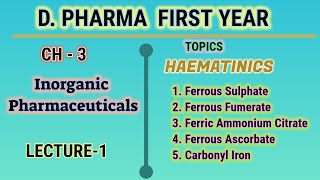 HaematinicsInorganic pharmaceuticalsL1CH3DPharm first year [upl. by Delphine706]