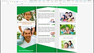 Como crear un triptico brochure en word 2013 2016 [upl. by Yatnoj875]