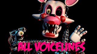 Mangle  All Voicelines with Subtitles  Ultimate Custom Night [upl. by Iaj]