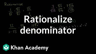 How to rationalize a denominator  Exponent expressions and equations  Algebra I  Khan Academy [upl. by Archibold242]