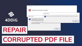 Solved 2023 PDF FILE REPAIR  How to Repair Corrupted PDF  4 Ways  4DDiG [upl. by Johnette]