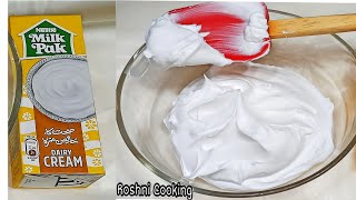 How To Whipped Perfect Milkpak CreamMilk Pack Whipping CreamCake Whip CreamBy Roshni Cooking [upl. by Solomon]