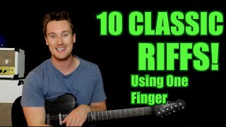 10 Classic Riffs Only One Finger Needed Deep Purple Black Sabbath Cream Greenday etc [upl. by Pachton]