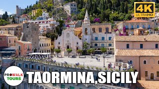 Taormina Sicily Walking Tour 4K60fps [upl. by Nissensohn]