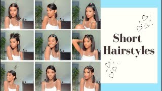 12 EASY SHORT HAIRSTYLES ✨ [upl. by Osicran532]