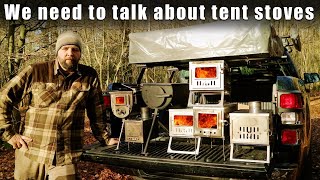 Tent Stoves Compared  My collection of wood burners [upl. by Ladonna]