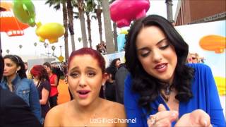 Kids Choice Awards 2012  Liz Gillies and Ariana Grande Interview [upl. by Eidoc]