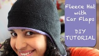 Fleece Hat with Ear Flaps DIY Tutorial amp Free Pattern [upl. by Broida828]