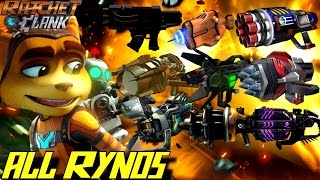 Ratchet amp Clank  All RYNO Weapons 20022016 GAMEPLAY [upl. by Dnob]