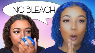 HOW TO GET VIBRANT BLUE HAIR WITHOUT BLEACH [upl. by Anselm]