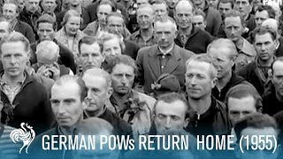 WWII German Prisoners Return Home 1955  British Pathé [upl. by Stander]