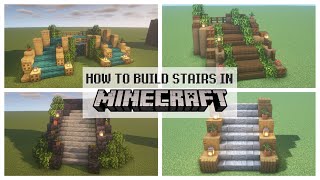 How To Build Stairs in Minecraft  6 Designs Easy Minecraft Build Tutorial [upl. by Htederem916]