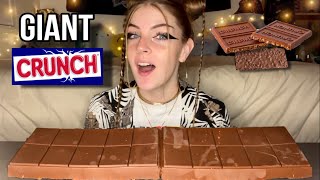 GIANT CHOCOLATE CRUNCH BAR MUKBANG Vegan [upl. by Battiste779]