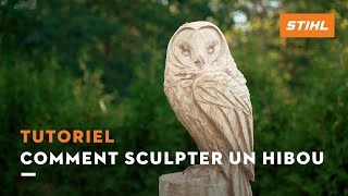 Comment sculpter un hibou   Project bricolage et DIY STIHL [upl. by Worth992]