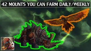 42 Mounts You Can Farm Daily or Weekly  WoW [upl. by Pardner550]