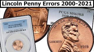 20002021 Lincoln Penny Errors amp Varieties Complete Guide  Values amp Clear Explanation [upl. by Attenaz850]