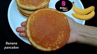 Banana Pancakes Recipe  Fluffy Banana Egg Pancakes [upl. by Washington689]