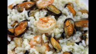 Seafood Risotto or risotto ai frutti di mare Real Italian Risotto [upl. by Rednal]