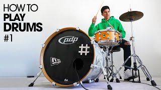 HOW TO PLAY DRUMS  Beginner Drum Lesson 1 [upl. by Vadim]