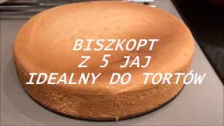 Biszkopt z 5 jaj idealny do tortów [upl. by Adnamor738]