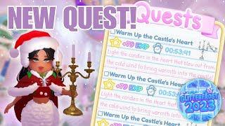 HOW TO DO THE 🕯️ WARM UP THE CASTLES HEART 🕯️ NEW QUEST IN GLITTER FROST UPDATE  ROYALE HIGH [upl. by Kevan]