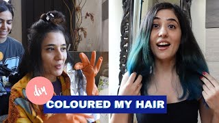 BLUE HAIR at home DIY hair transformation  Hair Colour gone wrong Tanya Khanijow [upl. by Omlesna]