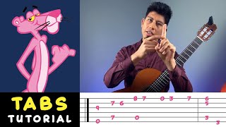 How to play THE PINK PANTHER on Classical Guitar  TABS  LESSON [upl. by Dumas]