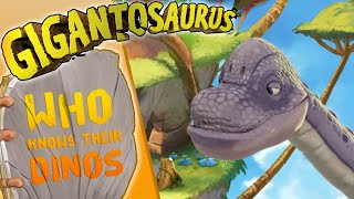 Gigantosaurus  Who Knows Their Dinos  Brachiosaurus  kids learning [upl. by Edlihtam]