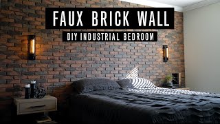 DIY Faux Brick Accent Wall– BEST TUTORIAL [upl. by Dranek]