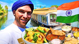 South Indian SEAFOOD FEAST in the KERALA BACKWATERS  Houseboat Tour  Alappuzha India [upl. by Onyx]