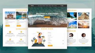 Create A Responsive Tour amp Travel Agency Website Design Using HTML  CSS  JAVASCRIPT  Step By Step [upl. by Killy]