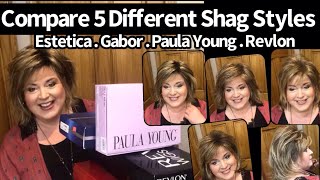 Review amp Compare Jones from Estetica  5 Other Shag Wigs from Gabor Paula Young amp Revlon [upl. by Good]