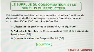 Comment calculer le surplus du consommateur et le Surplus du producteur [upl. by Emmanuel646]