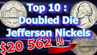 Top 10 Jefferson Nickel Doubled Die Varieties List Worth Money [upl. by Just]