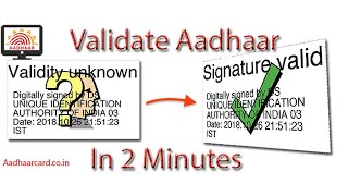 How to Validate Digital Signature on Aadhar Card Easily Hindi  Step by Step Procedure [upl. by Kirven]