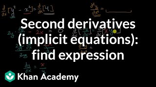 Second derivatives implicit equations find expression  AP Calculus AB  Khan Academy [upl. by Leviralc]