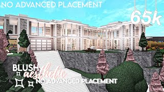 ROBLOX  Bloxburg 65K Blush Aesthetic Family Hillside Mansion No Advanced Placement  Build amp Tour [upl. by Hindorff]