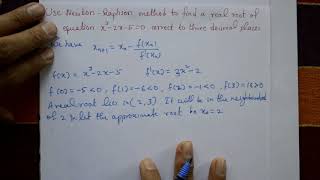 Advanced calculus amp numerical method Newton Raphson method using polynomial equation examplePART1 [upl. by Leopoldeen]