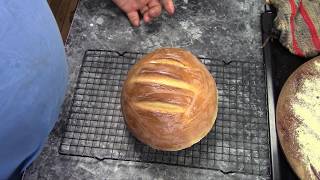 Round Bread on a Pizza Stone [upl. by Nekcarb]