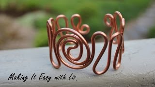 Easy Wire Work Cuff Bracelet  quotAtlantic Wavesquot [upl. by Afirahs]