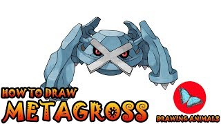 How To Draw Metagross Pokemon  Coloring and Drawing For Kids [upl. by Yerag]