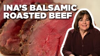 Ina Gartens Balsamic Roasted Beef  Barefoot Contessa  Food Network [upl. by Yxor]