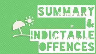 Summary amp Indictable Offences  Legal Studies Terms [upl. by Artinak444]