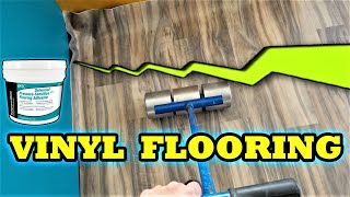 How to glue down and seam Vinyl sheet flooring [upl. by Eidaj]